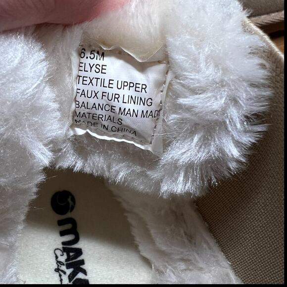 MAKALU Elyse Women's Size 6.5 Ankle Boot Cream Faux Fur Lined Rope Detail - Picture 14 of 14